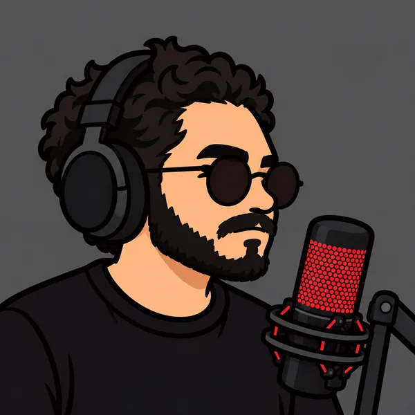 Ilustração do Zecão com headset e microfone